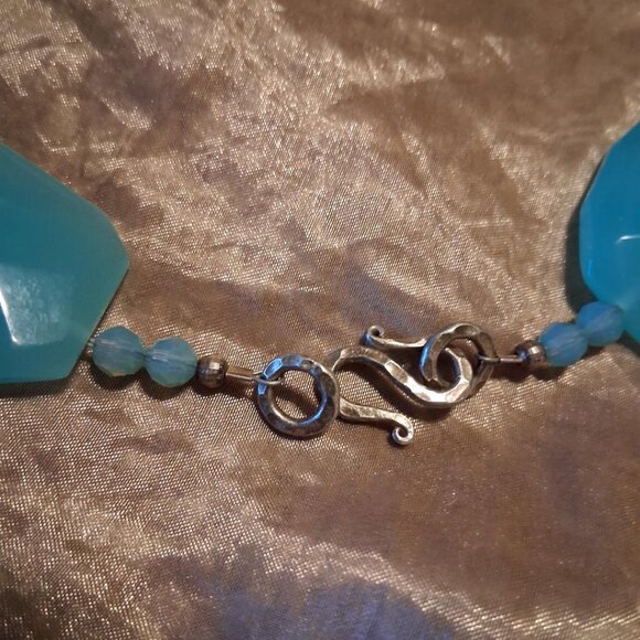 Vintage Aqua Blue Chalcedony Statement Choker - AS-IS - Picture 3 of 5
